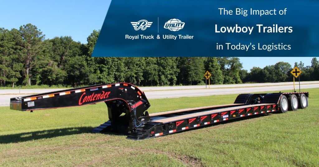 Black and Red Pitts Trailers Contender Lowboy Trailer Parked Near a Highway | The Big Impact of Lowboy Trailers in Today's Logistics | Royal Truck & Utility Trailer