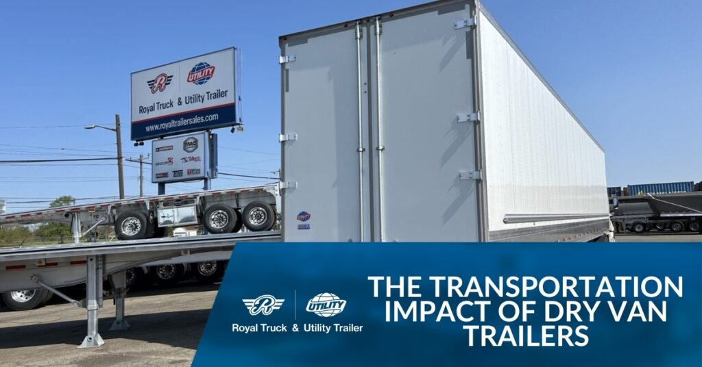 A New Dry Van Trailer Parked at the Dealership | The Transportation Impact of Dry Van Trailers | Royal Truck & Utility Trailer
