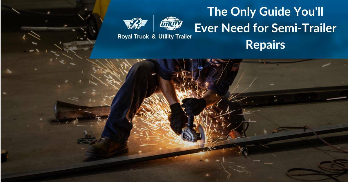 A Mechanic Using an Electric Metal Cutter | The Only Guide You'll Ever Need for Sem-Trailer Repairs | Royal Truck & Utility Trailer