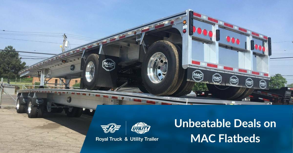 Two MAC Flatbed Trailers Stacked on Top of Eachother | Unbeatable Deals on MAC Flatbeds | Royal Truck & Utility Trailer